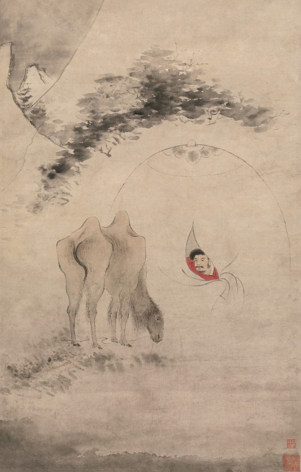 《雪驼残雪图》轴