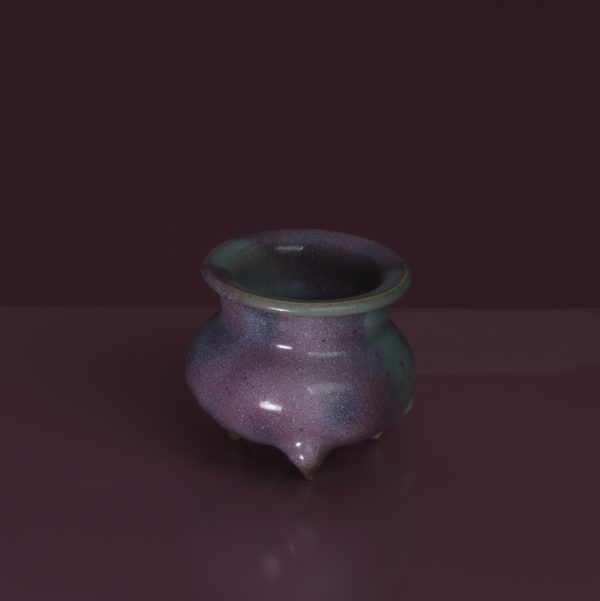 A Rose Violet-glazed JUN Tripod Incense Burner