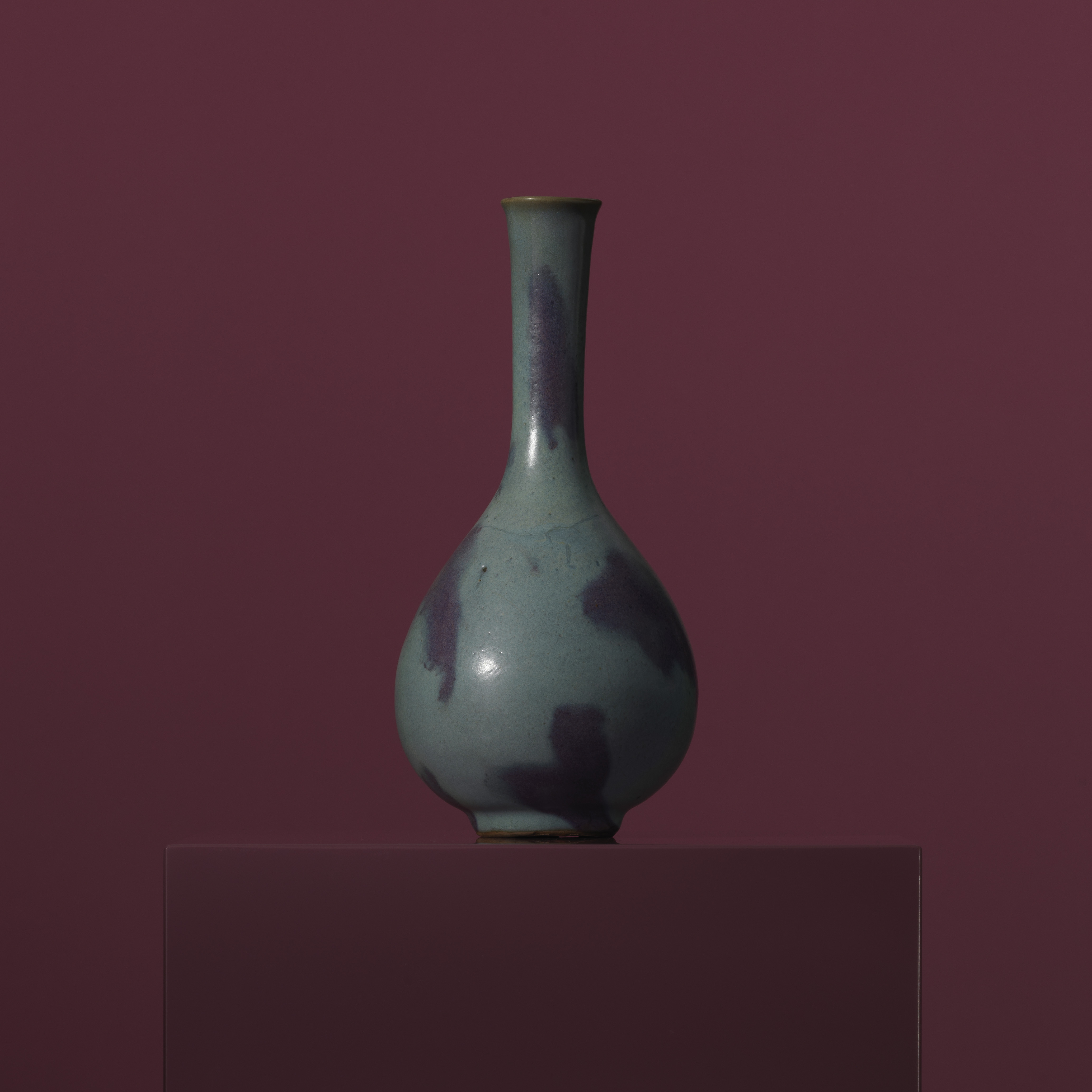A Sky Blue-glazed JUN Purple-splashed Vase