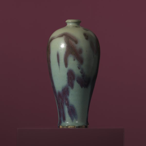 A Sky Blue-glazed JUN Purple-splashed Vase (Meiping)