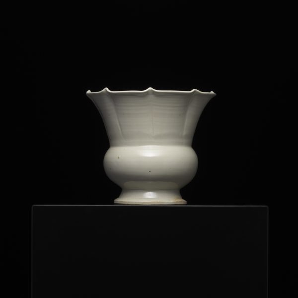 A White-glazed DING Foliate Vase (Zun)