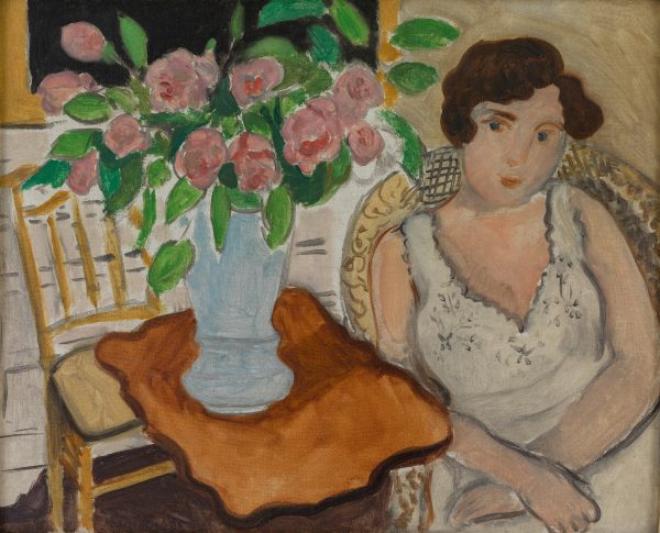 Le Bouquet de Roses–Femme Accoudée