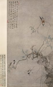 《疏柳箫曲图》轴