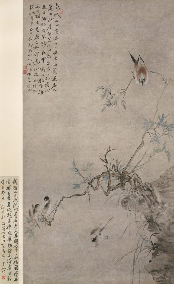 《疏柳箫曲图》轴
