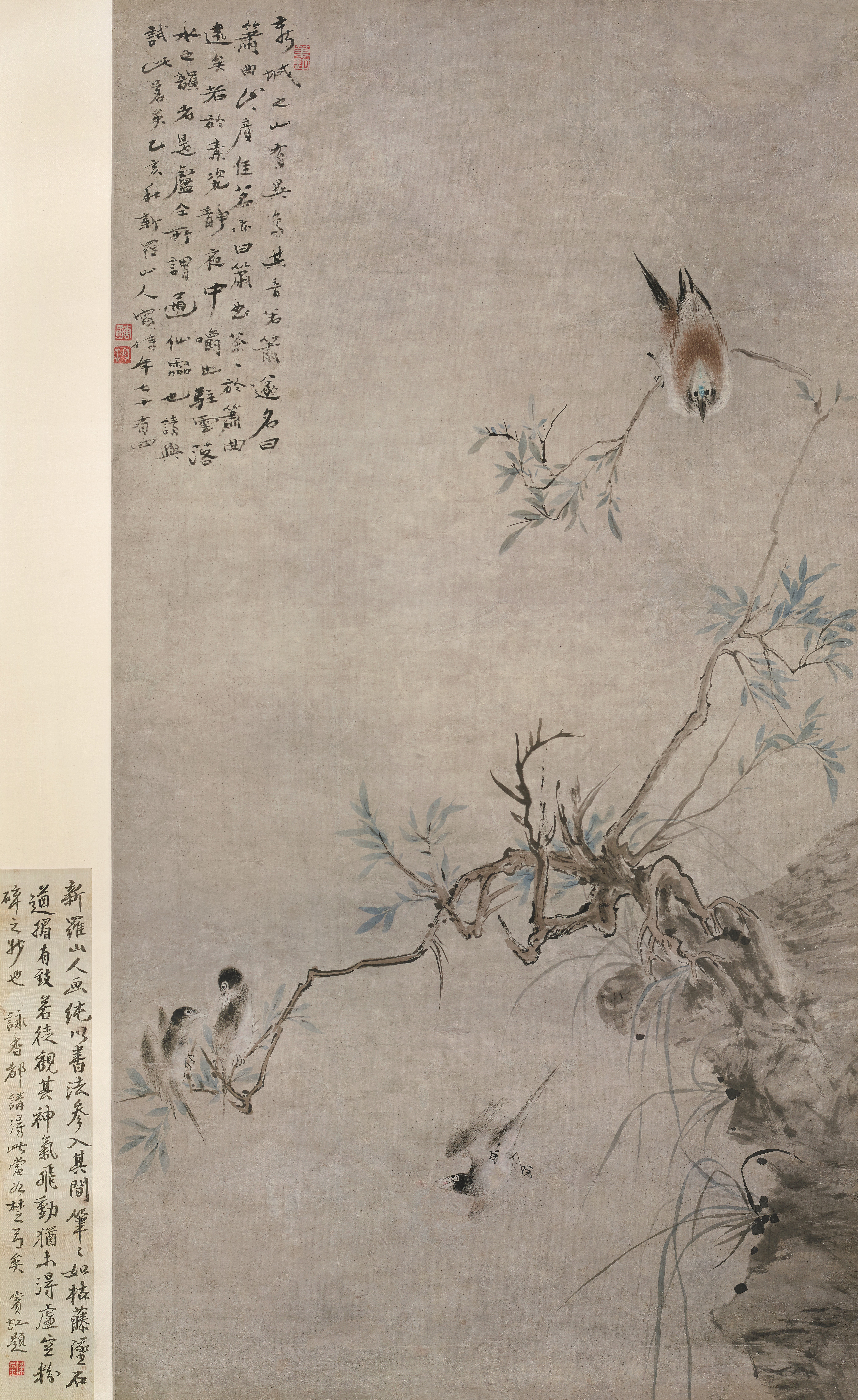 《疏柳箫曲图》轴