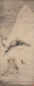《雪驼残雪图》轴