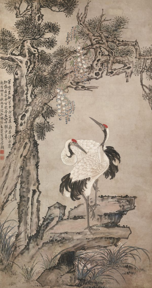 《松鹤延年图》轴