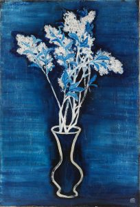 Vase of Flowers in Blue
