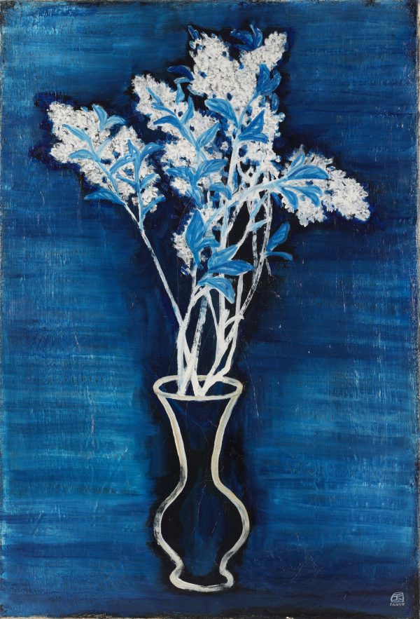Vase of Flowers in Blue