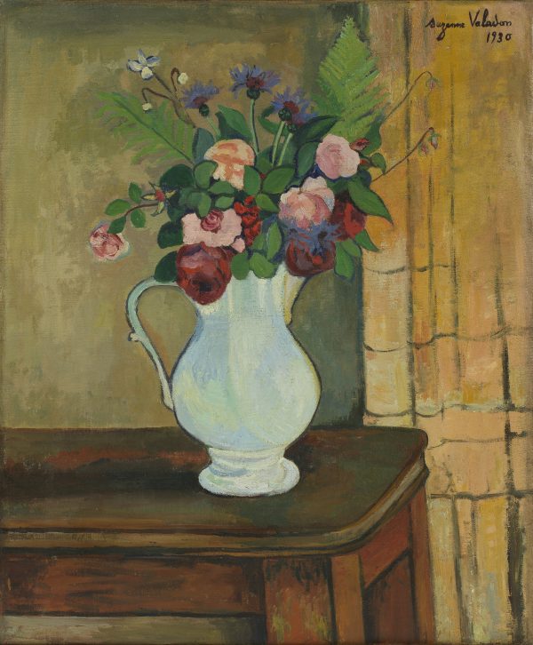 Bouquet de Roses, Bleuets et Fougères