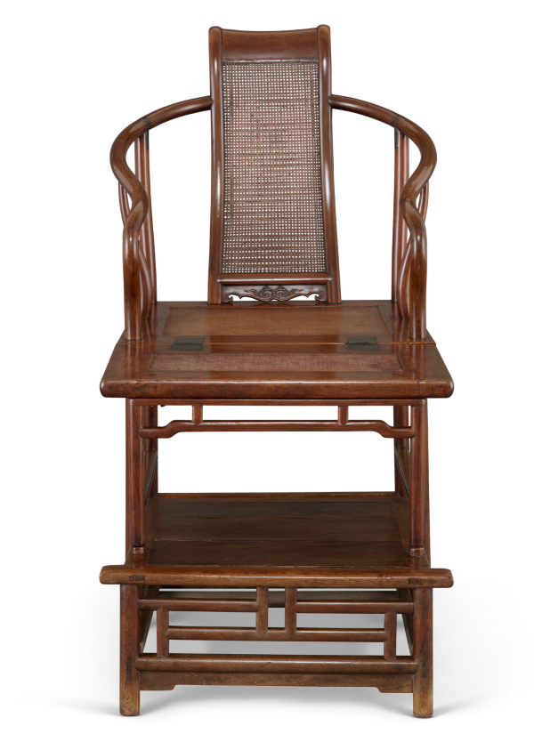 Huanghuali Wood Armchair with Curved Backrest