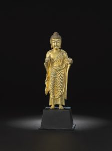 鎏金铜药师佛立像